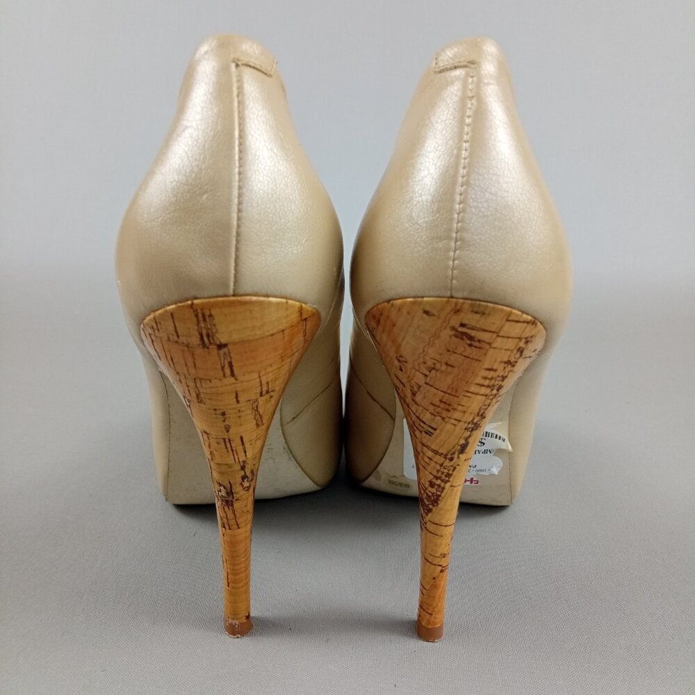 Jessica Simpson Women's Amandax Cream 4.5 Inch Stiletto Pump Peep Toe Size 6.5 B - Picture 12 of 14